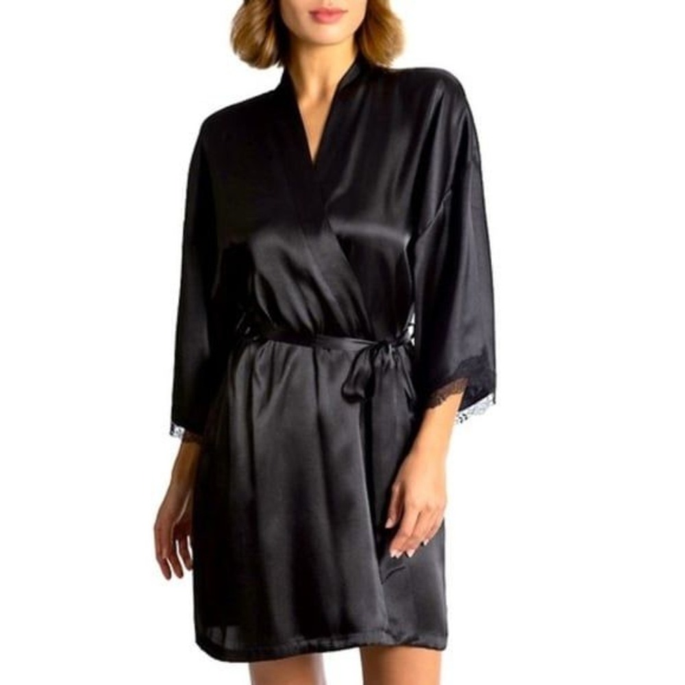 APT. 9 Women's Black Satin Robe women's intimates size XS